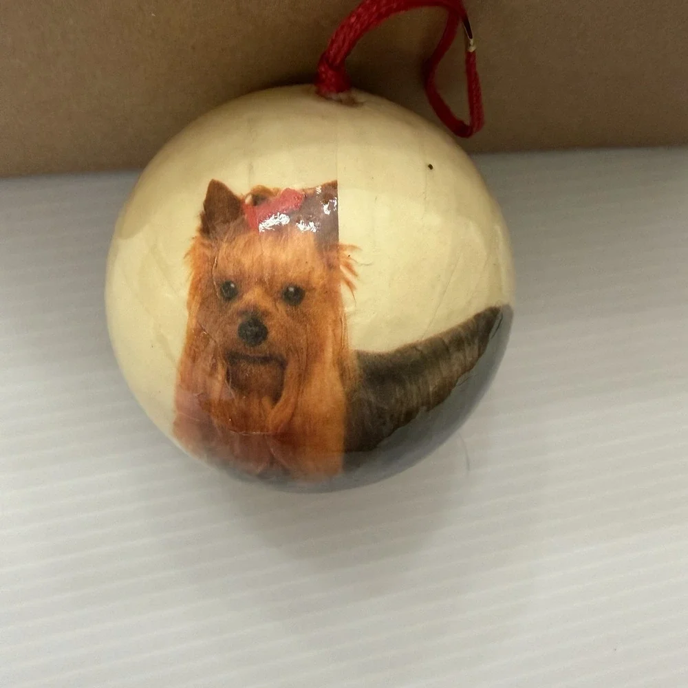 Vintage Yorkshire Terrier Christmas Ornament Dog Holiday Decor